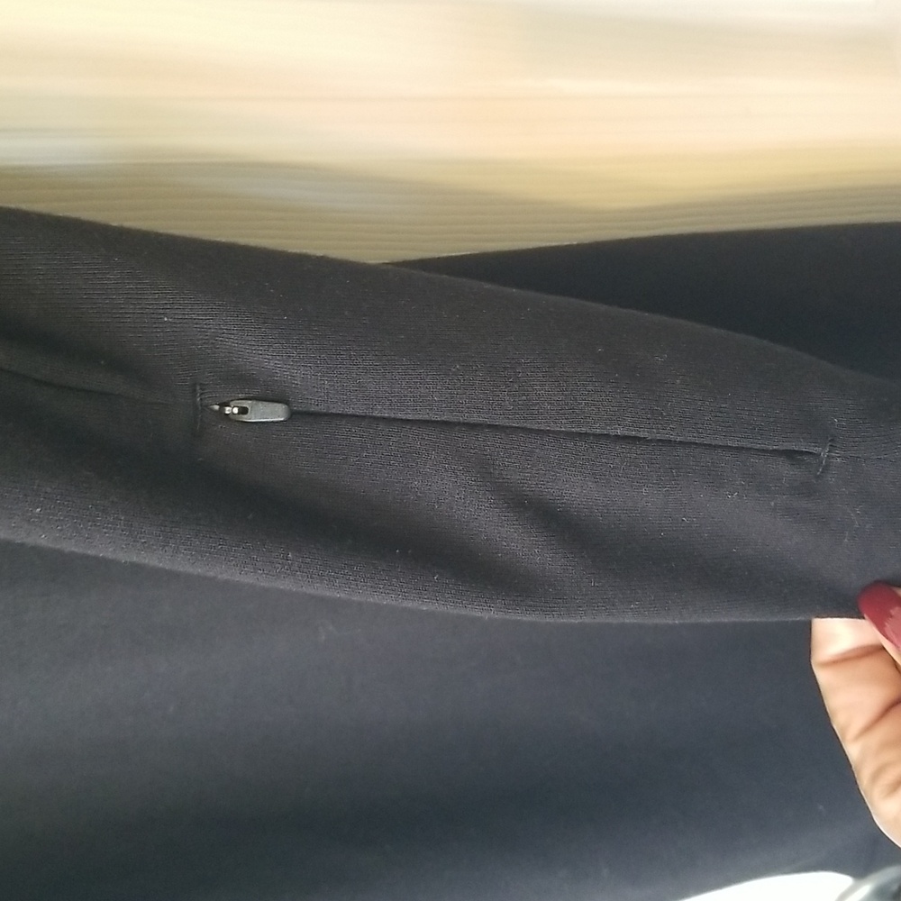 Athleta Circa Black With White Stripes Longsleeve Mini Track Dress - Picture 6 of 15